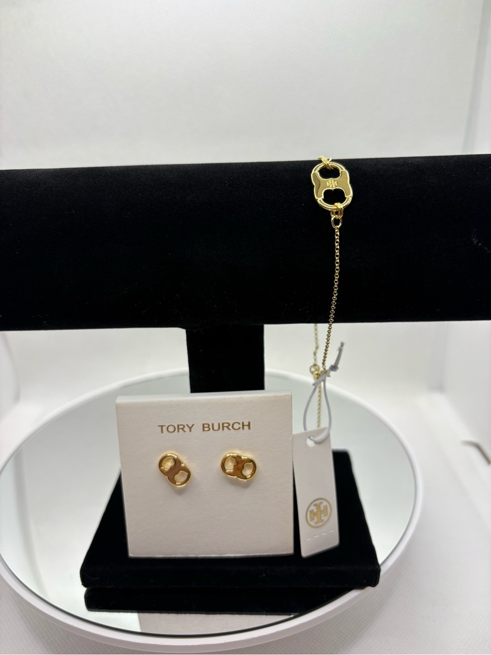 Tory Burch Gold Logo Stud Earrings - Shiny Gold